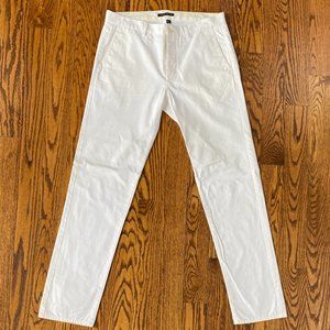 Theory White Plain Front Cotton Mens Slim Straight Pants Size 32
